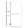 Eckregale^AICA 120x140cm Badewannenaufsatz Faltwand Duschwand 5mm ESG Duschabtrennung mit Handtuchhalter Eckeregalen