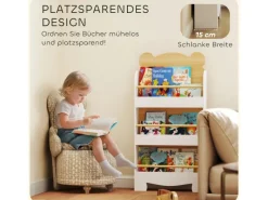 AIYAPLAY Bücherregal für Kinder Kinderregal mit 3 Ablagen aus Holz