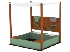 AIYAPLAY Sandkasten mit Abdeckung Massivholz Kinder Sandbox mit Sitzbänken