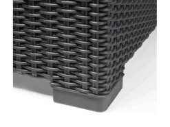 Allibert Sofas^California 3-Sitzer Anthrazit mit Kissen Sand-Rattanoptik