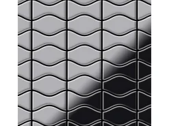 ALLOY Mosaik Fliese Massiv Metall Edelstahl Marine Hochglanz Kismet & Karma-s-s-mm 1 Paket mit 10 Matten 0,86 m2 Grau