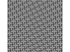 ALLOY Mosaik Fliese Massiv Metall Edelstahl Gebürstet Grau 1,6mm Swiss Cross-s-s-b 1 Paket mit 10 Matten 0,88 m2 Grau