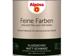 Alpina Grundierung^Feine Farben Lack Klassisches Matt-Schwarz 750 ml