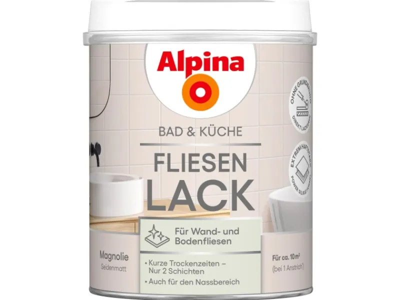 Alpina Fliesen-Lack Bad & Küche 2 Komponenten Seidenmatt 750 ml