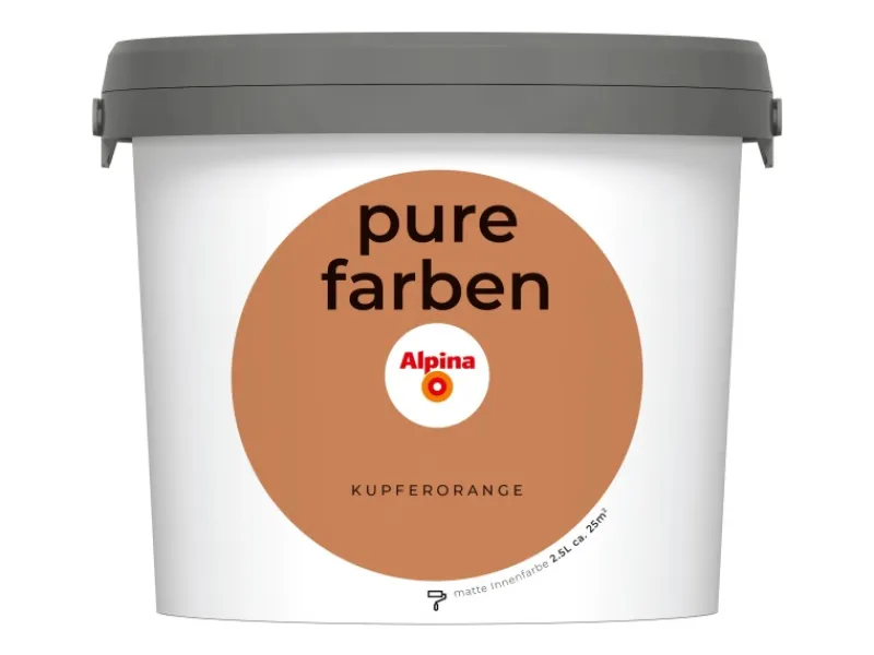 Alpina Wandfarbe Pure Farben Kupferorange 2,5 l