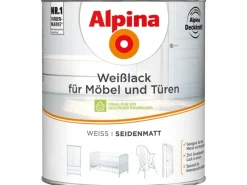 Alpina Weißlacke|Grundierung^Weißlack für Möbel & Türen seidenmatt 2 Liter