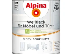 Alpina Weißlacke|Schränke^Weißlack für Möbel & Türen seidenmatt 750 ml