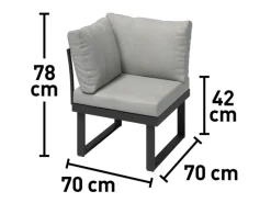 Sessel^Alu-Ecksessel Lipson Aluminium Grau