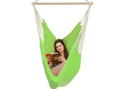 AMANKA Hängesessel bis 150 kg Belastbar 185x 130 cm Limetten-