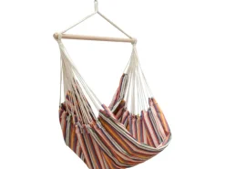 AMANKA Hängesessel bis 150 kg Belastbar 185 x 130 cm Bunte Streifen