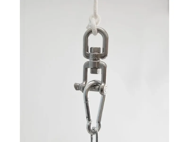 AMANKA Hängesessel Drehwirbel 10 x 125 mm bis 420 kg belastbar Silber