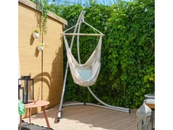 AMANKA Sessel^Hängestuhlgestell bis 150 kg Belastbar - 210 cm Hoch Hellgrau