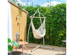 AMANKA Hängestuhlgestell bis 120 kg Belastbar - 215 cm Hoch Hellgrau