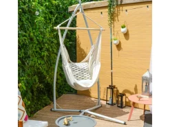 AMANKA Hängestuhlgestell bis 120 kg Belastbar - 215 cm Hoch Hellgrau