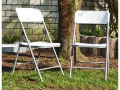 AMANKA Stühle^Klappstühle 2er Set 50 x 46 x 835 cm bis 150 kg Belastbar - Weiss