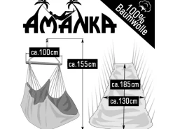 AMANKA Sessel^XXL-Hängesessel bis 150 kg Belastbar 185 x 130 cm