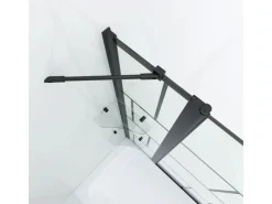 Eckregale^Aquabatos Badewannenaufsatz 3 tlg. Duschwand 150 x 140 cm Badewannenfaltwand Faltwand Glaswand für Badewanne mit Festteil Duschtrennwand Glas Dusche