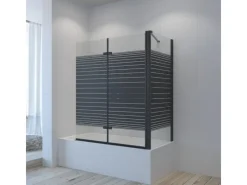 Eckregale^Aquabatos Duschwand für Badewanne Faltwand 120 x 70 x 140 cm Badewannenaufsatz Eck Duschtrennwand für Badewanne Badewannenfaltwand mit Seitenwand