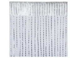 Arsvita Türvorhänge^Fadenvorhang Fadengardine Gardine Vorhang Metall-Optik 140 cm x 250 cm Stangendurchzug Weiß