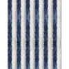 Arsvita Flauschvorhang Flauschgardine Vorhang 100 cm x 200 cm Unistreifen Dunkelblau Weiß