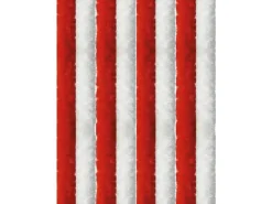 Arsvita Türvorhänge^Flauschvorhang Flauschgardine Vorhang 100 cm x 220 cm Unistreifen Rot Weiß