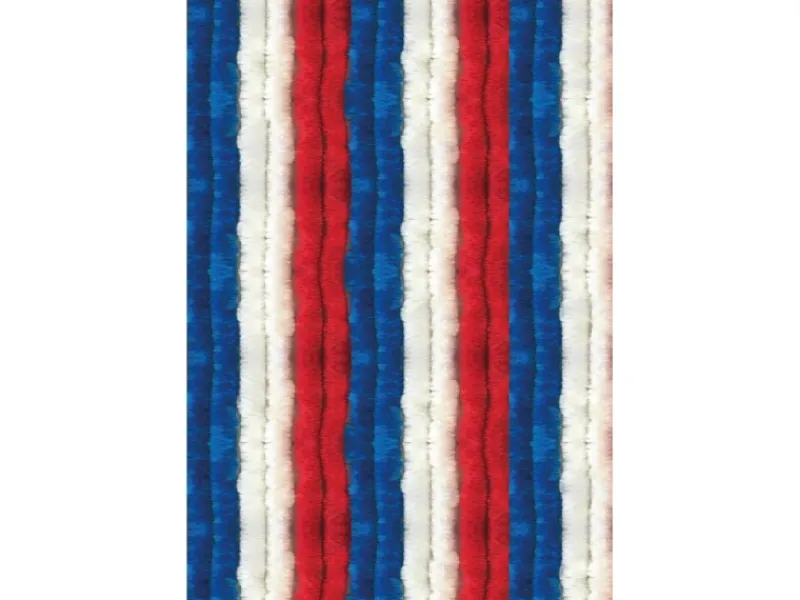 Arsvita Flauschvorhang Flauschgardine Vorhang 56 cm x 185 cm Unistreifen Rot Weiß Blau