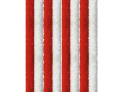 Arsvita Türvorhänge^Flauschvorhang Flauschgardine Vorhang 120 cm x 200 cm Unistreifen Rot Weiß