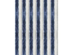Arsvita Türvorhänge^Flauschvorhang Flauschgardine Vorhang 140 cm x 220 cm Unistreifen Dunkelblau Weiß