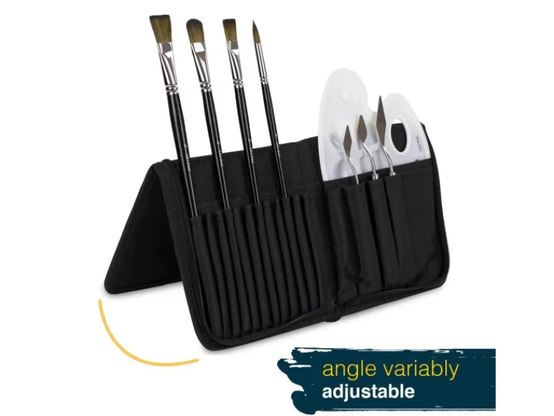 Artina Malerbedarf^Set Elba mit Pinselhalter, Pinselwäscher, Pinsel, Malspachtel, Tasche