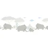 AS-Creation A.S. Création Borte selbstklebend Elefanten Kinderzimmer 5 m x 15 cm Weiß-Grau