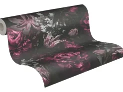 AS-Creation A.S. Création Vliestapete Blumen Lila Schwarz