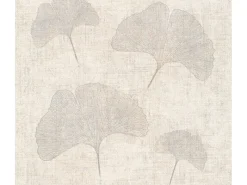 AS-Creation A.S. Création Vliestapete Designbook Ginkgoblatt Beige-Silber FSC®