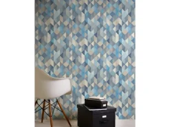 AS-Creation Tapetenmuster^A.S. Création Vliestapete Trendwall Muster Blau-Creme FSC®