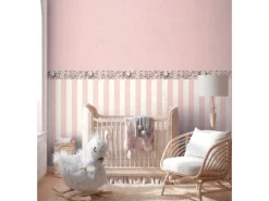 AS-Creation Bordüren^A.S. Creation Vlies-Bordüre Blümchen Vogel 5 m x 0,13 m Grün-Rosa-Lila FSC®