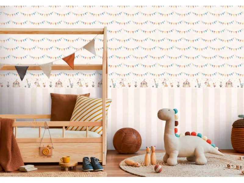 AS-Creation A.S. Creation Vlies-Bordüre Zirkus 5 m x 0,13 m Bunt-Beige FSC®