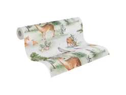 AS-Creation Dekorative Tapeten^A.S. Creation Vliestapete Waldtiere 10,05 m x 0,53 m Grün-Braun-Beige FSC®