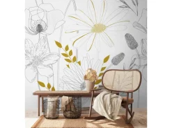 AS-Creation Fototapeten^Fototapete Vlies Blumen Weiß-Grau