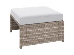 Hocker^Balkonmöbel-Set Olea Mini 5-teilig Polyrattan Hellgrau