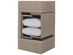 Hocker^Balkonmöbel-Set Olea Mini 5-teilig Polyrattan Hellgrau