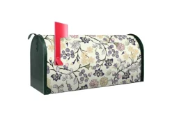 Banjado Tapezierzubehör^Amerikanischer Briefkasten Grün 48x22x16cm US Mailbox Letterbox Postkasten Stahl Pulverbeschichtet Motiv Florale Tapete
