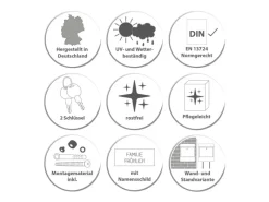 Banjado Terraristik^Briefkasten Weiß 36.2x32.2x10cm Groß / Inkl. Montagematerial & 2 Schlüsseln / Mit Namensschild Motiv Holz