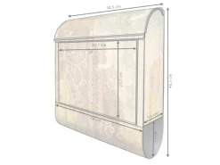 Banjado Tapezierzubehör^Design Briefkasten Schwarz Pulverbeschichtet 39x47x14cm 2 Schlüssel Mit Zeitungsfach Motiv Alte Tapeten