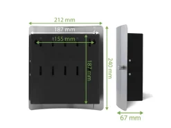 Banjado Garderoben^Design Schlüsselkasten Aus Edelstahl Für 10 Schlüssel 24x21,5x7cm Mit Magnetverschluss Motiv London Red Telephone