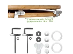 Banjado Tapezierzubehör^Design WC Sitz Bambus Toilettendeckel Toilettensitz Bambus Holz Klodeckel WC-Sitz Universal Scharnieren Motiv Florale Tapete