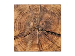 Banjado Garderoben^Großer Schlüsselkasten Glas 30x30cm Schwarz Scharnier Rechts 50 Haken Beschreibbar Magnetisch Motiv Jahresringe