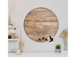 Banjado Wanddekoration|Pinnwände^Magnettafel Rund Größe 47cm Magnetwand Schwarz Aus Metall Magnetpinnwand Pinnwand Motiv Maserung