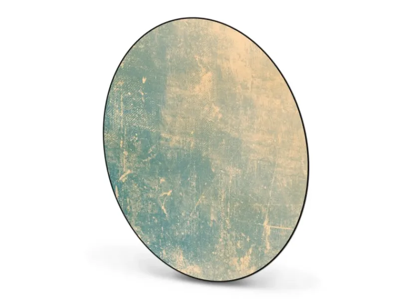 Banjado Wanddekoration|Pinnwände^Magnettafel Rund Größe 47cm Magnetwand Schwarz Aus Metall Magnetpinnwand Pinnwand Motiv Patina Grün