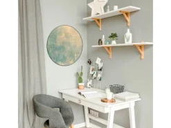 Banjado Wanddekoration|Pinnwände^Magnettafel Rund Größe 47cm Magnetwand Schwarz Aus Metall Magnetpinnwand Pinnwand Motiv Patina Grün