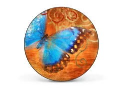 Banjado Magnettafel Rund Größe 47cm Magnetwand Schwarz Aus Metall Magnetpinnwand Pinnwand Motiv Schmetterling