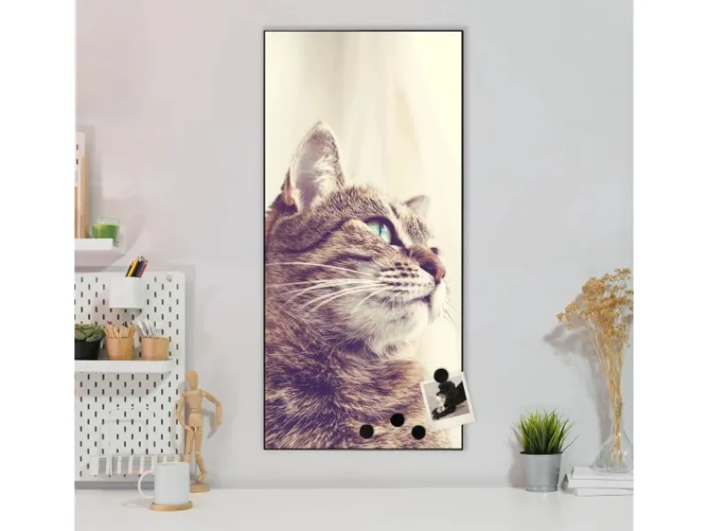 Banjado Magnettafel 37x78cm Magnetwand Schwarz Aus Metall Magnetpinnwand Pinnwand Inkl. 4 Magnete Motiv Holgerson